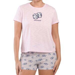 NWT - Life is Good Roll The Dice 2 pc Pajama Top and Short Set